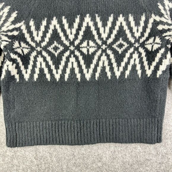 Abercrombie & Fitch Fair Isle Cardigan Sweater Womens XS Black Nordic Crew Boho - Picture 6 of 12